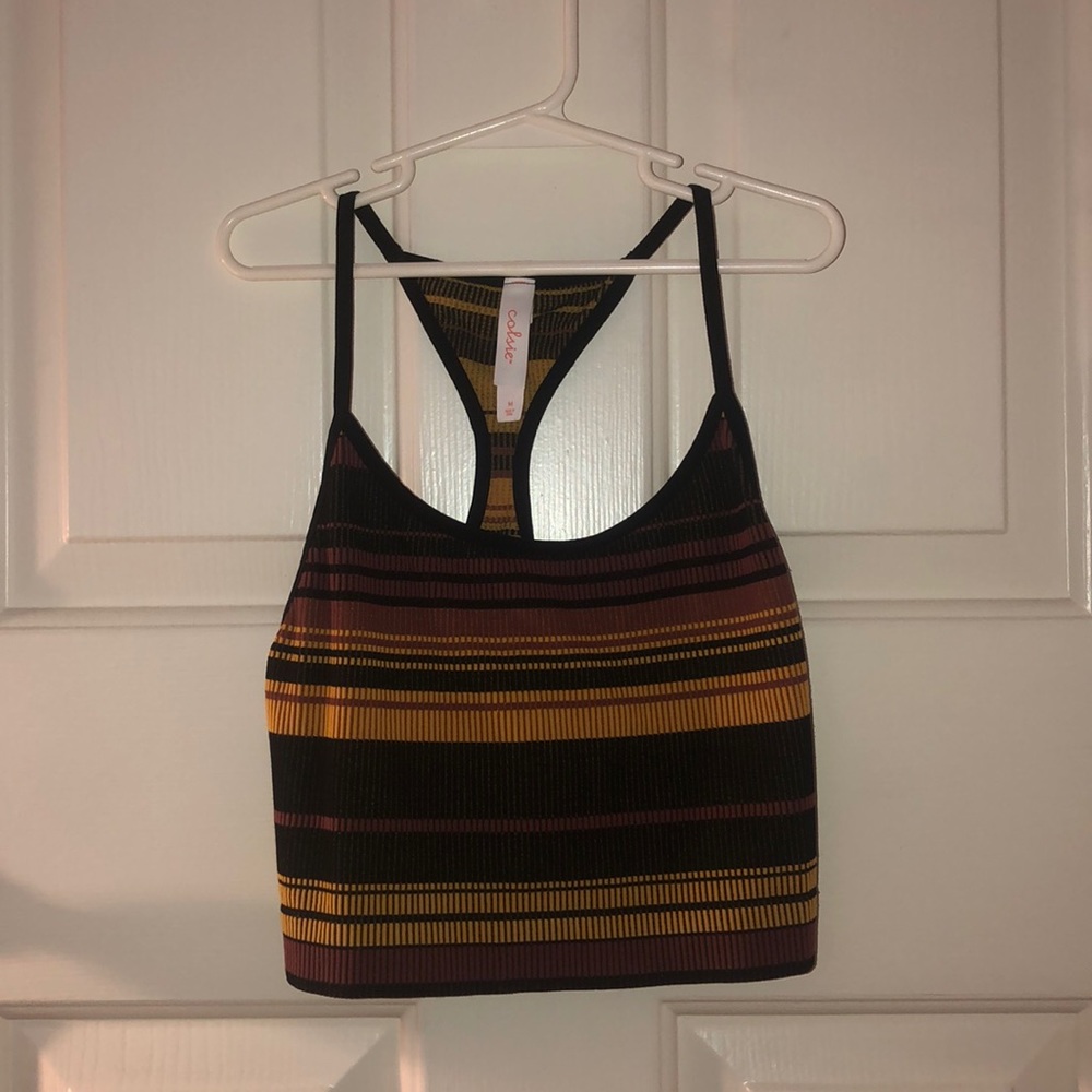Ribbed Striped Crop Top